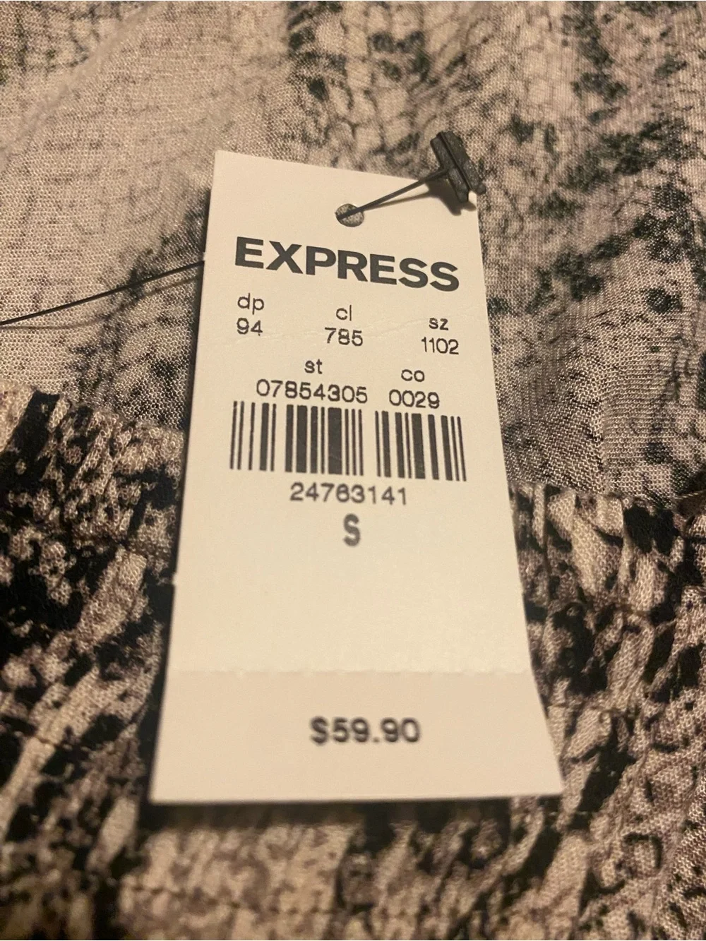 Express Snakeskin Slip Mini Dress - Black & White